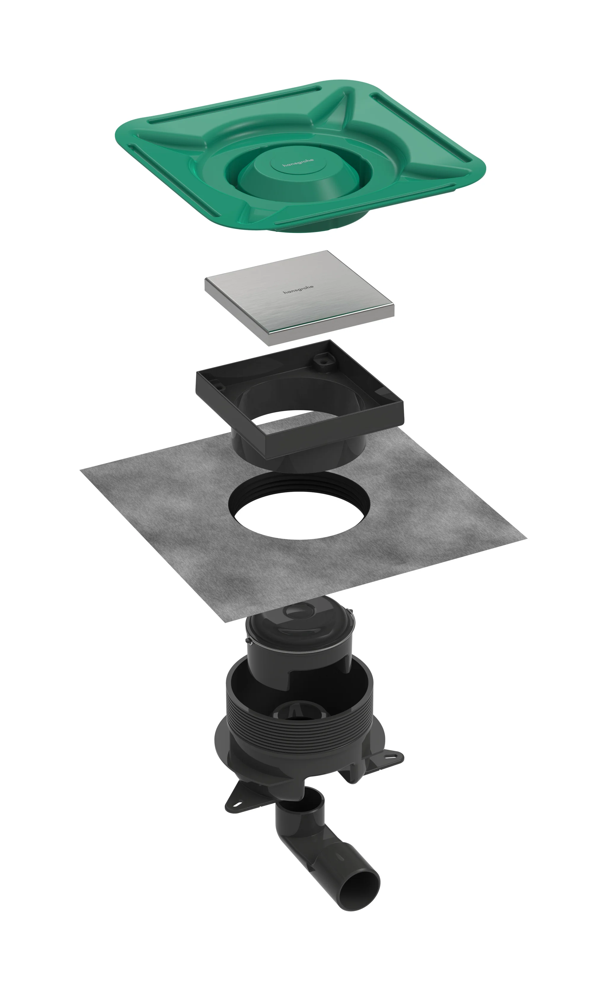 Hansgrohe RainDrain Spot Plus Komplettset Punktablauf 150x150 mm, höhenverstellbarer Rahmen, rückseitig befliessbar, Edelstahl gebürstet Hansgrohe RainDrain Spot Plus Komplettset Punktablauf 150x150 mm, höhenverstellbarer Rahmen, rückseitig befliessbar, Edelstahl gebürstet