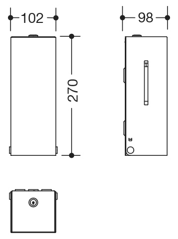 HEWI Seifenspender „System 900“ 9,8 × 10,2 × 27 cm