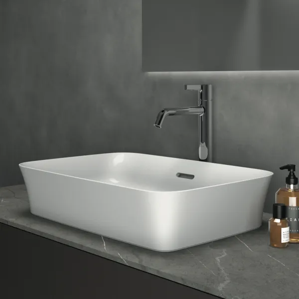 Waschbecken „Ipalyss“ 55 × 38 × 14,5 cm in Weiß Waschbecken „Ipalyss“ 55 × 38 × 14,5 cm in Weiß