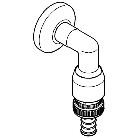 Original WAS Schlauchanschlussbogen 41126, DN 15, Wandmontage, Rohrbelüfter Bauform HB, eigensicher, chrom Original WAS Schlauchanschlussbogen 41126, DN 15, Wandmontage, Rohrbelüfter Bauform HB, eigensicher, chrom