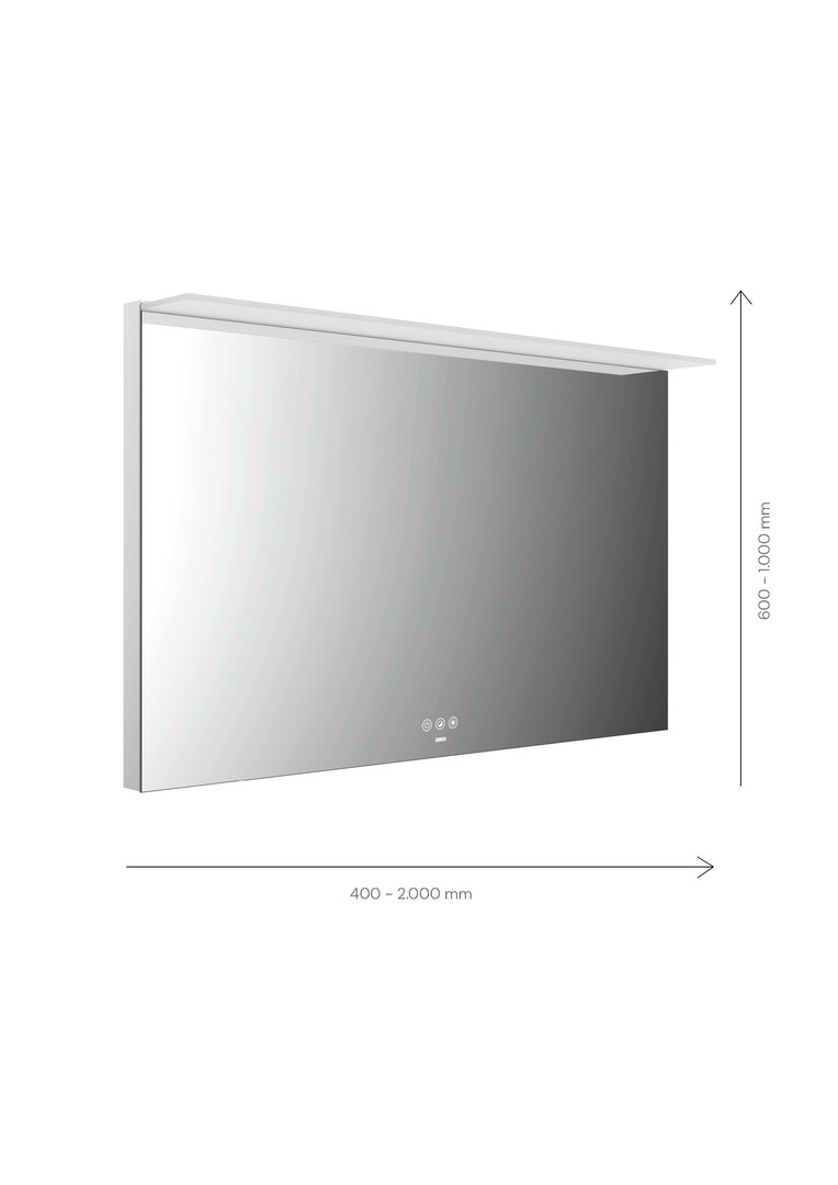 emco Lichtspiegel mit Touch-Bedienfeld „MI 200+“ 40 × 60 cm