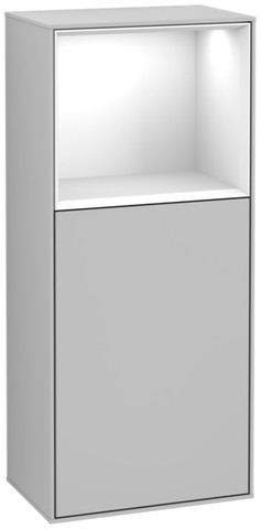 Villeroy & Boch Seitenschrank „Finion“ 41,8 × 93,6 cm 1 Tür, Anschlag links, mit Regalelement-Beleuchtung, Anschlag links