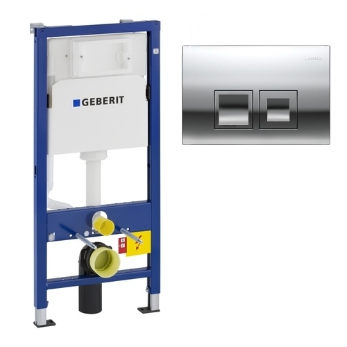 Set-Vorwand-/Einbauelement für Toilette Geberit Element UP100 mit Delta50 Betätigungsplatte Geberit „DuofixBasic“ in Set-Vorwand-/Einbauelement für Toilette Geberit Element UP100 mit Delta50 Betätigungsplatte Geberit „DuofixBasic“ in