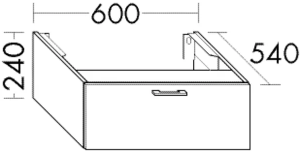 burgbad Hochschrank „Sys30“ 640 × 240 × 580 mm in Weiß Matt