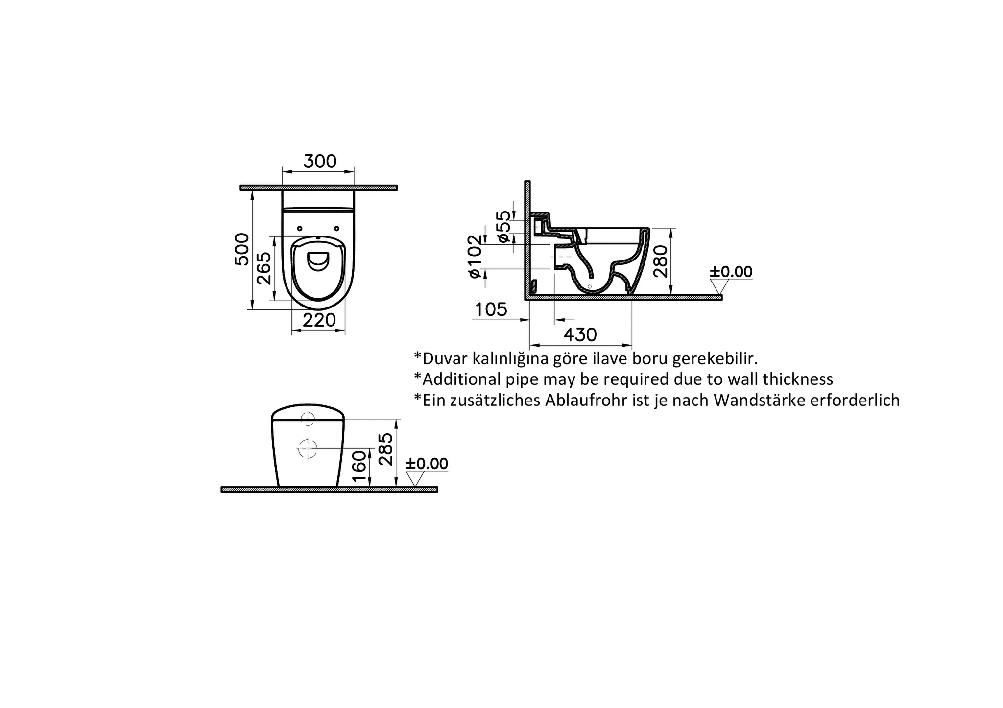VitrA Sento Kids Stand-WC Smooth Flush ohne Spülrand Weiß Hochglanz, 300 x 500 x 280 mm VitrA Sento Kids Stand-WC Smooth Flush ohne Spülrand Weiß Hochglanz, 300 x 500 x 280 mm