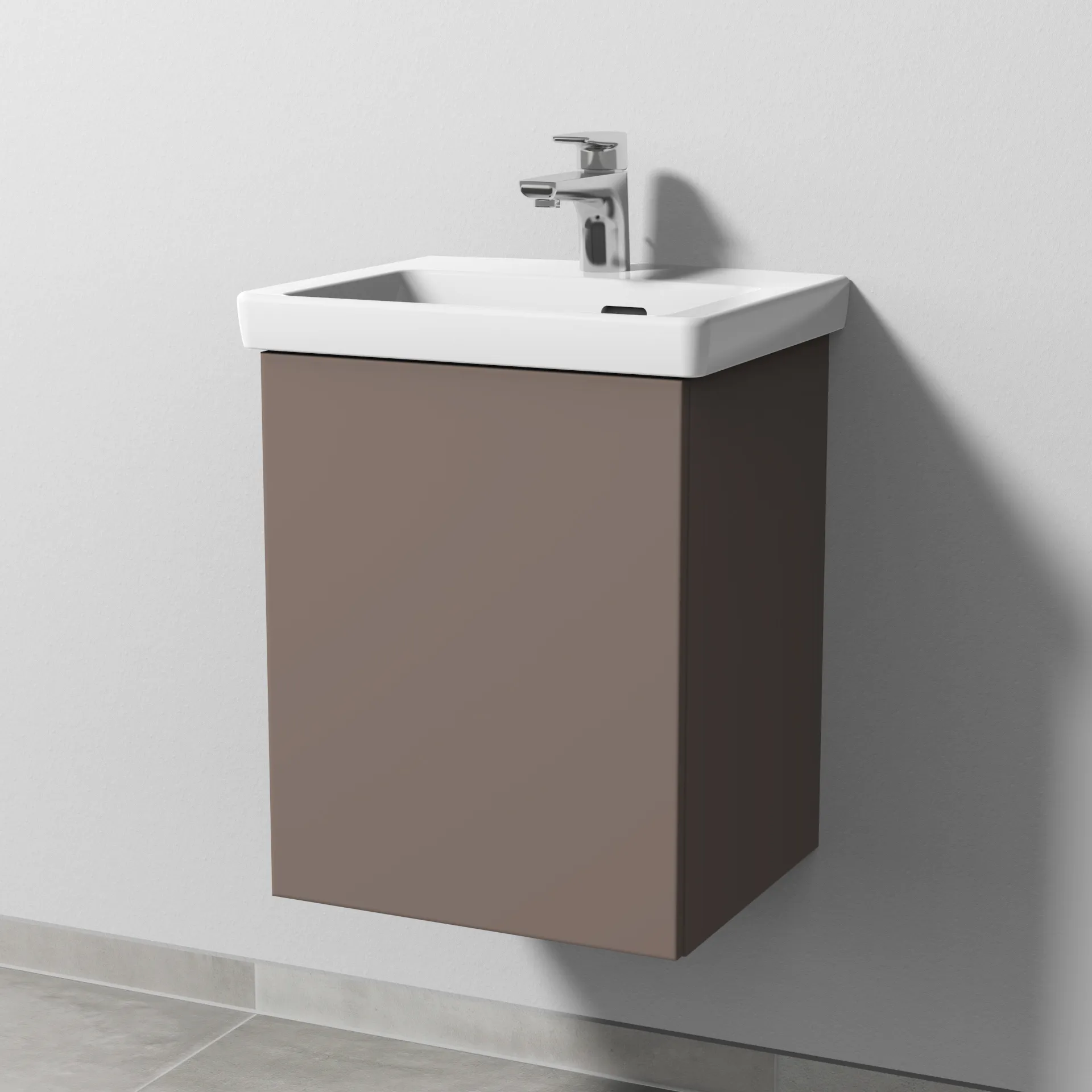 Sanipa Waschtischunterschrank „3way“ 407 × 517 × 361 mm in Taupe (matt), Anschlag links