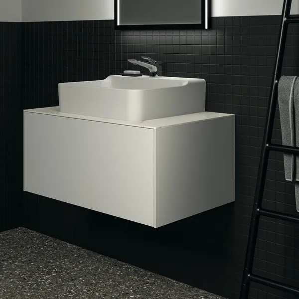 Waschtischplatte Conca, aus Keramik, 802x505x6mm, Marmor Noir Desir Waschtischplatte Conca, aus Keramik, 802x505x6mm, Marmor Noir Desir