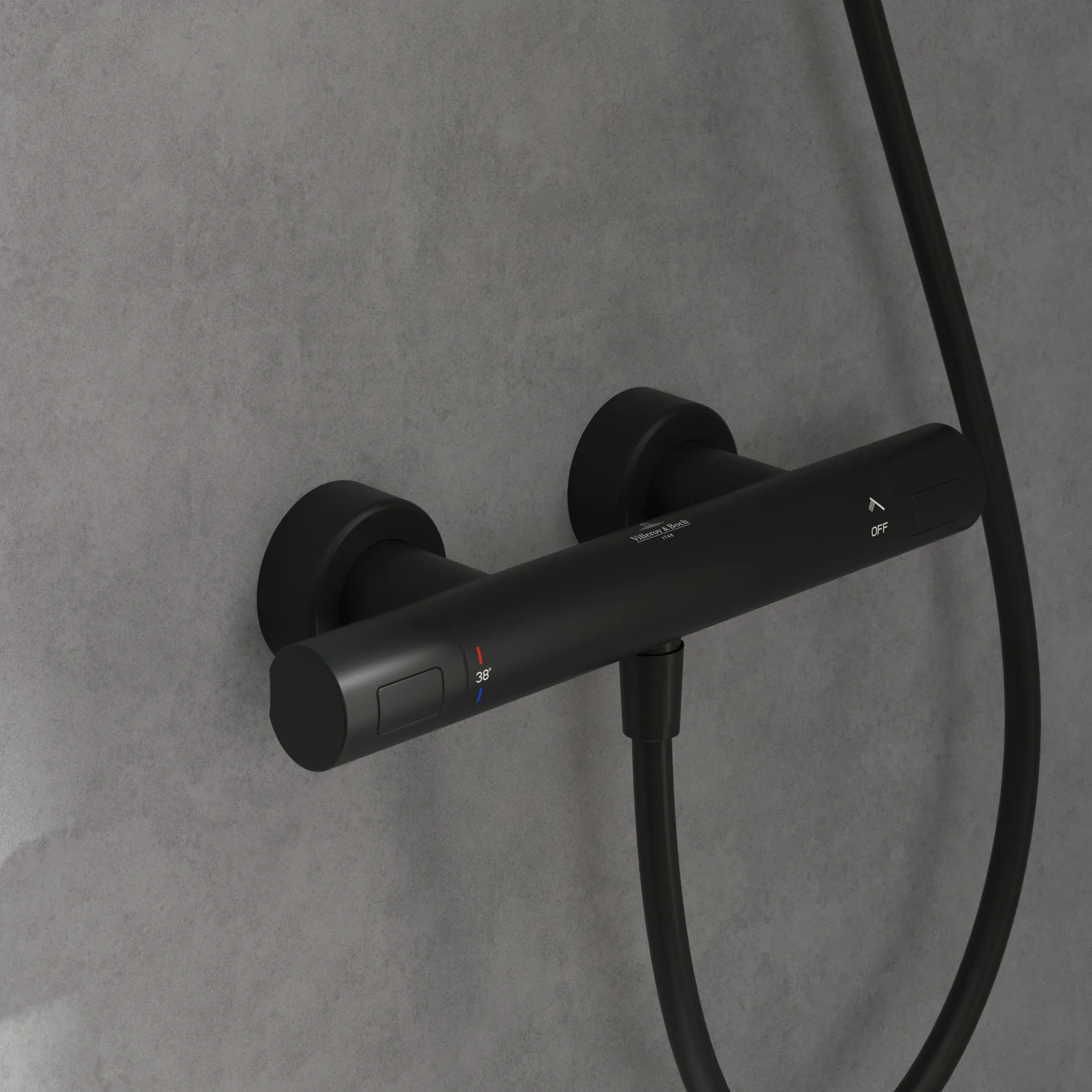 Gleitstangekombination TVS10900400061, Befestigung verdeckt 7,6 cm in Matt Black Gleitstangekombination TVS10900400061, Befestigung verdeckt 7,6 cm in Matt Black