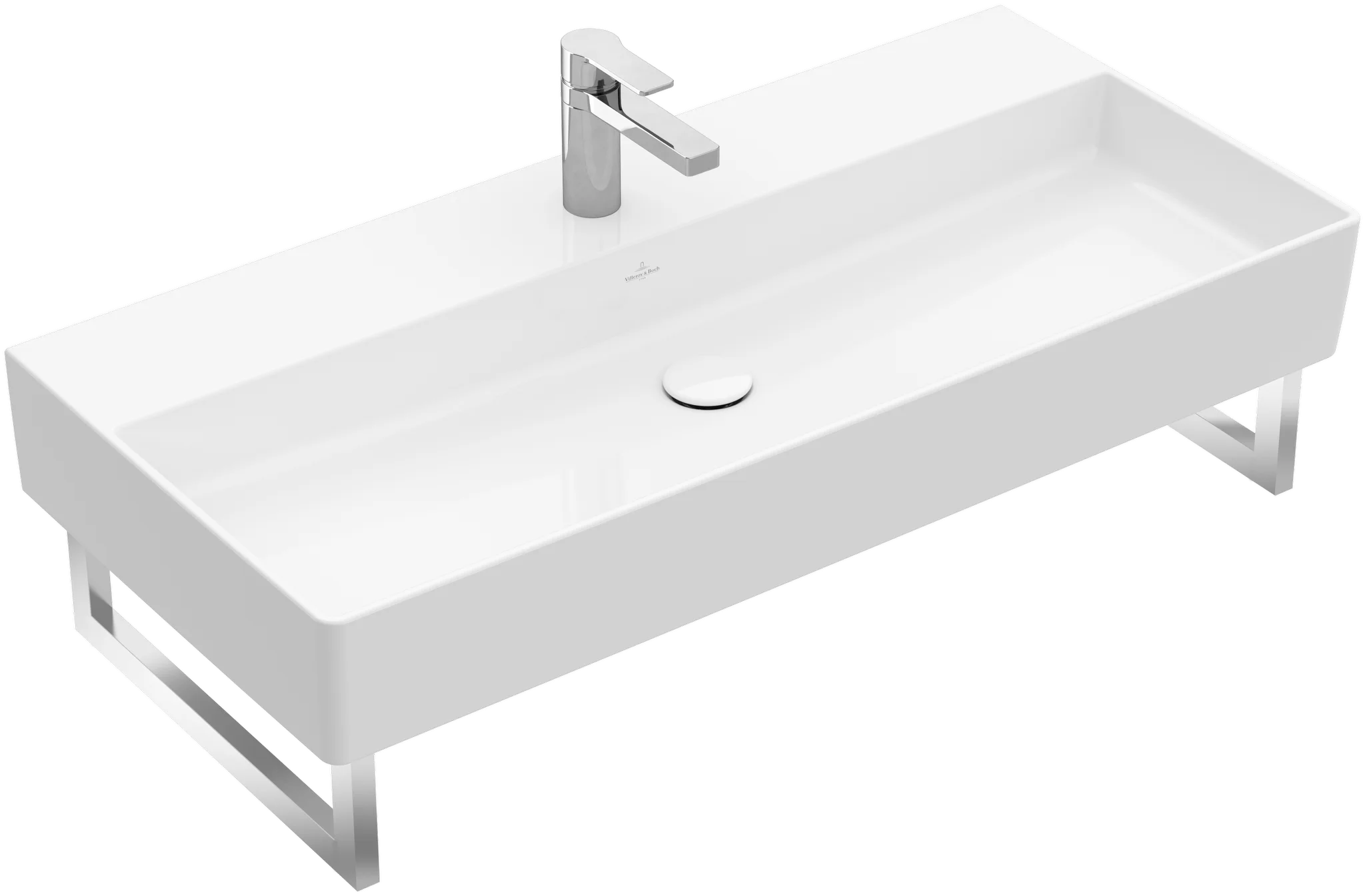 Villeroy & Boch Waschbecken Memento 2.0 4A22A2, Rechteck, 1000 x 470 mm, TitanCeram, 1HL., Weiß Alpin