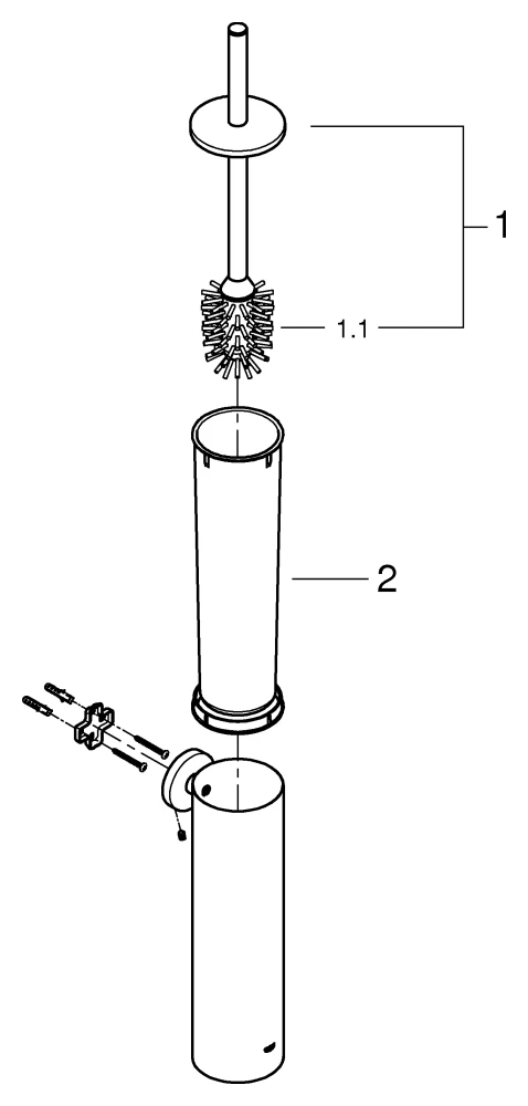 Toilettenbürstenset Essentials 40696, Wandmontage, herausnehmbarer Innenbehälter aus Kunststoff Toilettenbürstenset Essentials 40696, Wandmontage, herausnehmbarer Innenbehälter aus Kunststoff