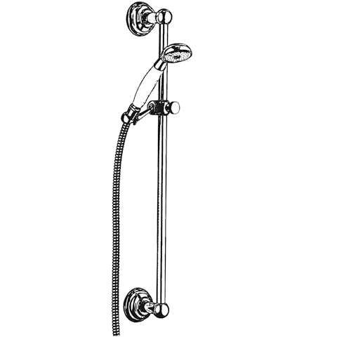 1926 BrauseSet Wandstange 600mm messing 1926 BrauseSet Wandstange 600mm messing