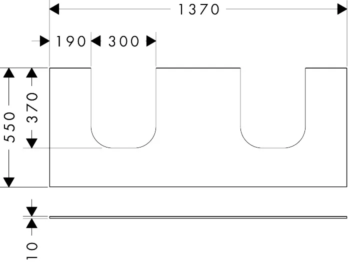 Hansgrohe Xevolos E Konsole 1370⁄550 Mattweiß