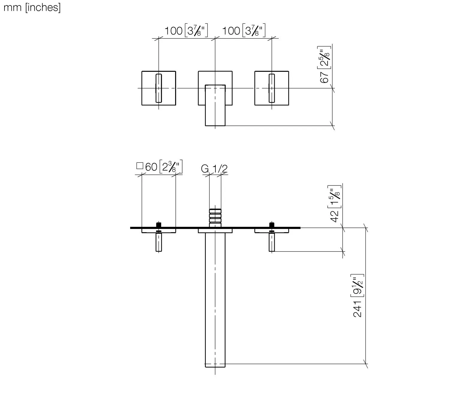 Dornbracht MEM Waschtisch-Wandbatterie ohne Ablaufgarnitur Bronze gebürstet Dornbracht MEM Waschtisch-Wandbatterie ohne Ablaufgarnitur Bronze gebürstet