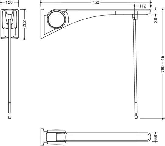 HEWI Stützklappgriff „Serie 802 LifeSystem“ HEWI Stützklappgriff „Serie 802 LifeSystem“