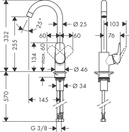 Spültischmischer 260 Logis M31 1jet chrom