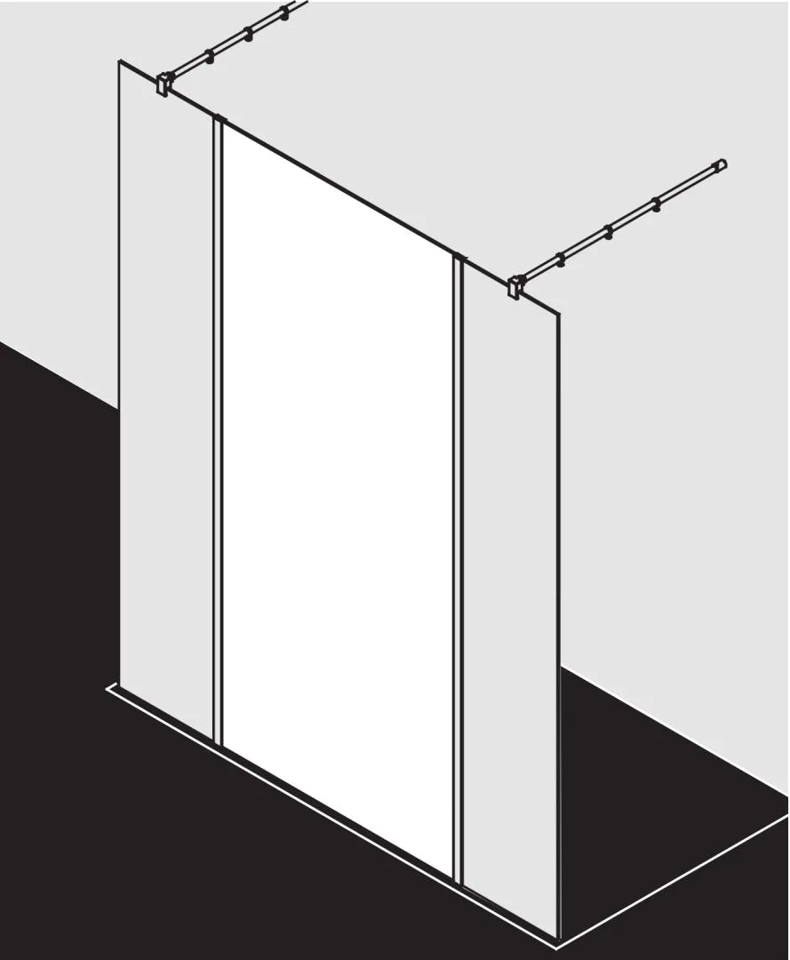 Kermi Duschdesign Walk-In-Duschkabine „WALK-IN XB“ Glas Klar, Profile Silber Hochglanz, BV: 1200 - 1200 mm H: 2000 mm