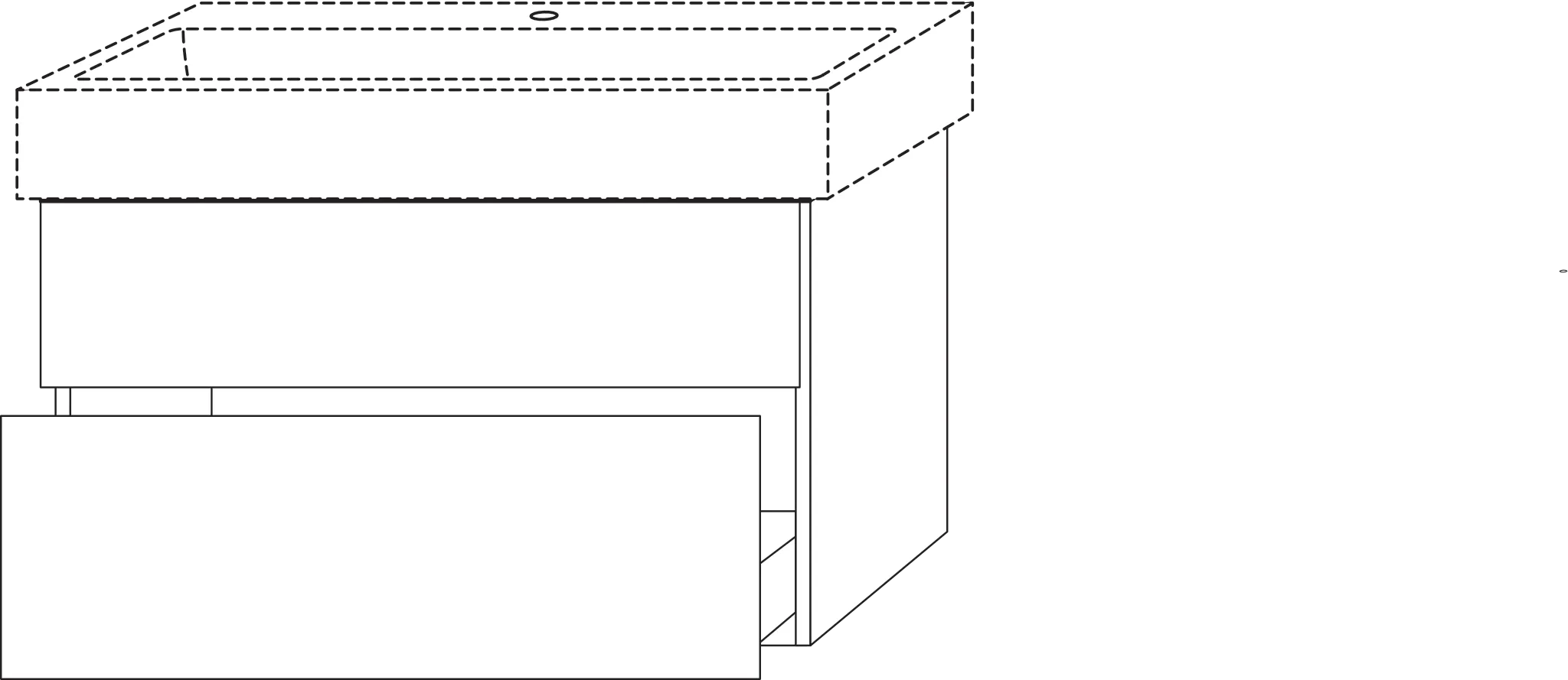 Waschtischunterbau mit Auszügen 3way (BP434) 591x750x447 Graphit-Matt