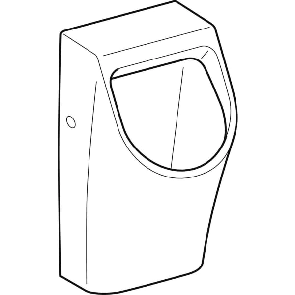 Urinal „Renova Plan“, Zulauf von oben, Befestigung verdeckt, ohne Zielobjekt 32,5 × 58 × 30 cm 