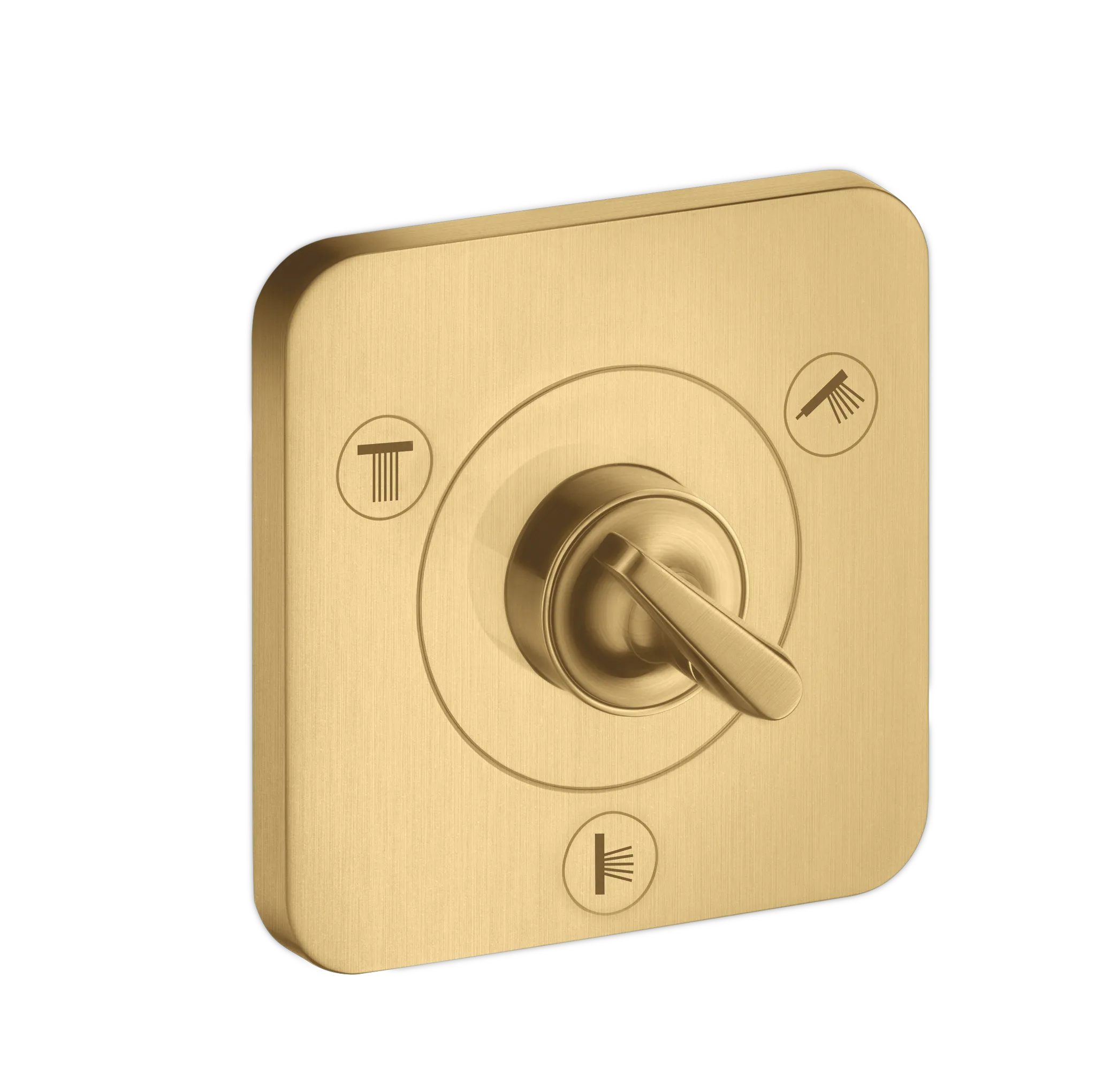 Hansgrohe AXOR Citterio E Ab- und Umstellventil Trio/Quattro 120⁄120 Unterputz, Brushed Gold Optic