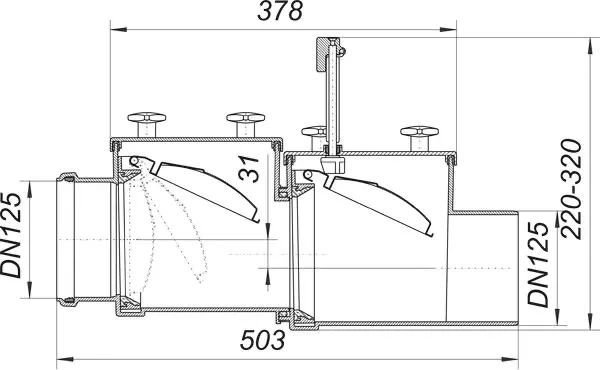 Rückstauverschluss Stausafe RS, DN 125