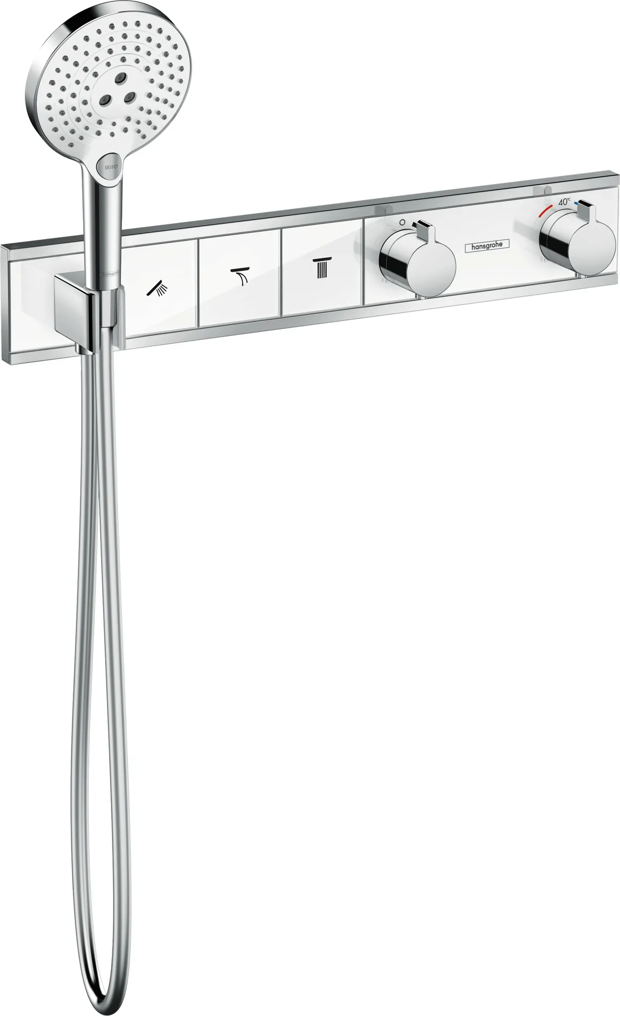 Thermostat Unterputz RainSelect Fertigset 3 Verbraucher weiss/chrom