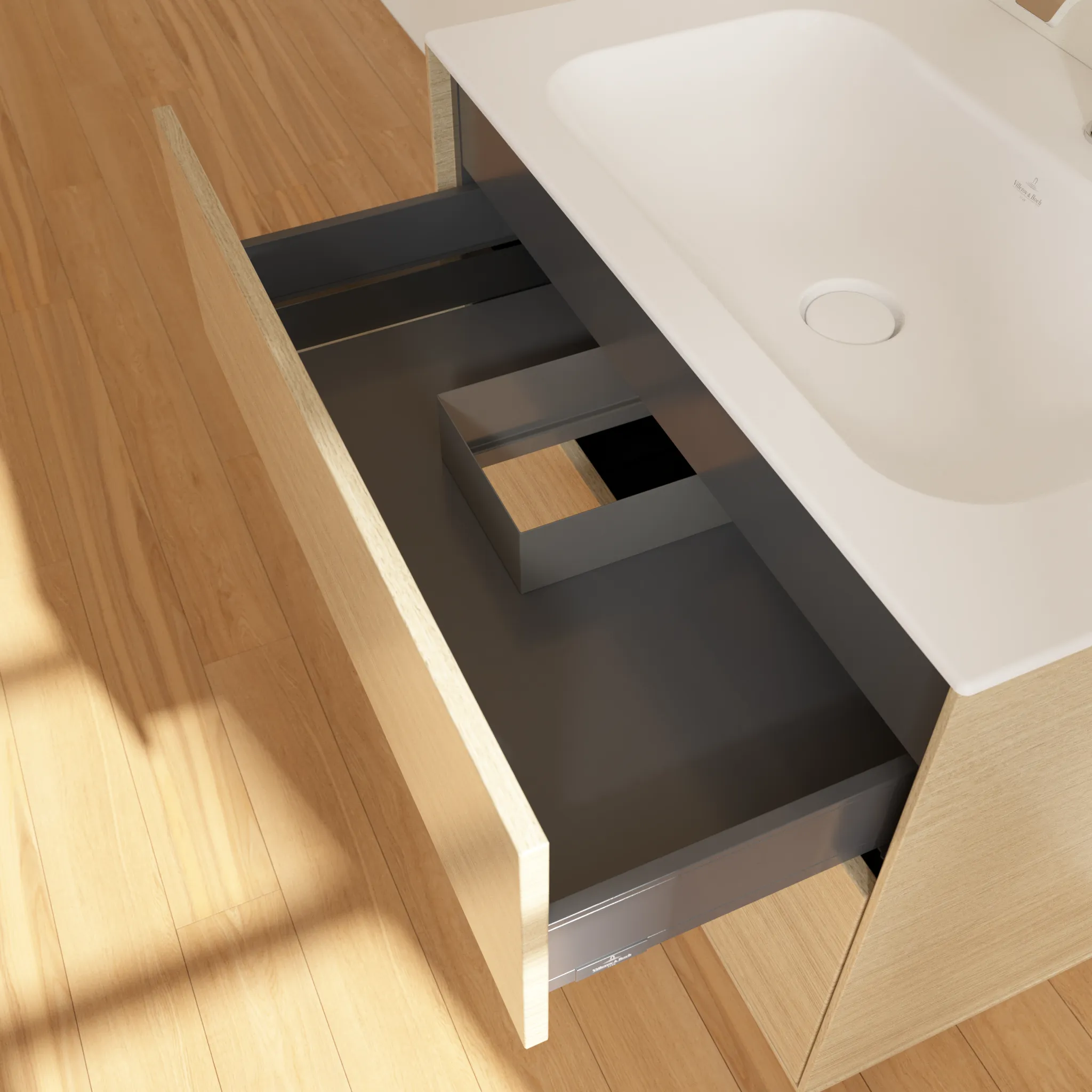 Villeroy & Boch Finion Waschbeckenunterschrank F01, 796x591x498mm, PC Oak Veneer
