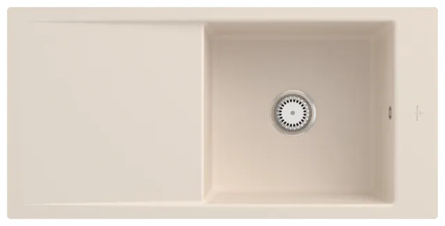 Villeroy & Boch flächenbündiges Küchenspülbecken „Timeline“ 60 flat 965 × 475 × 220 mm in Ivory