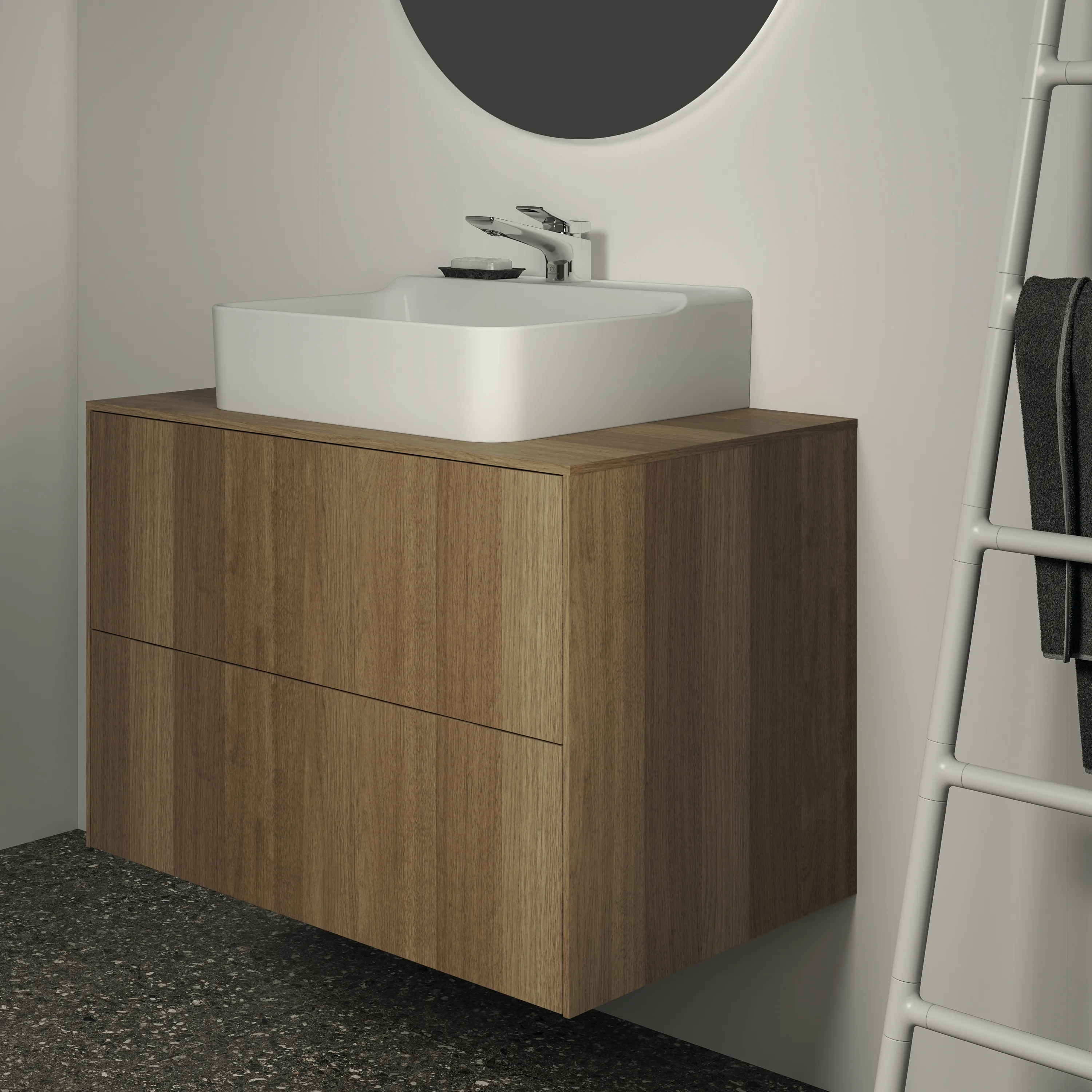 Ideal Standard Waschtischunterschrank Conca, Walnuss Dunkel Ideal Standard Waschtischunterschrank Conca, Walnuss Dunkel