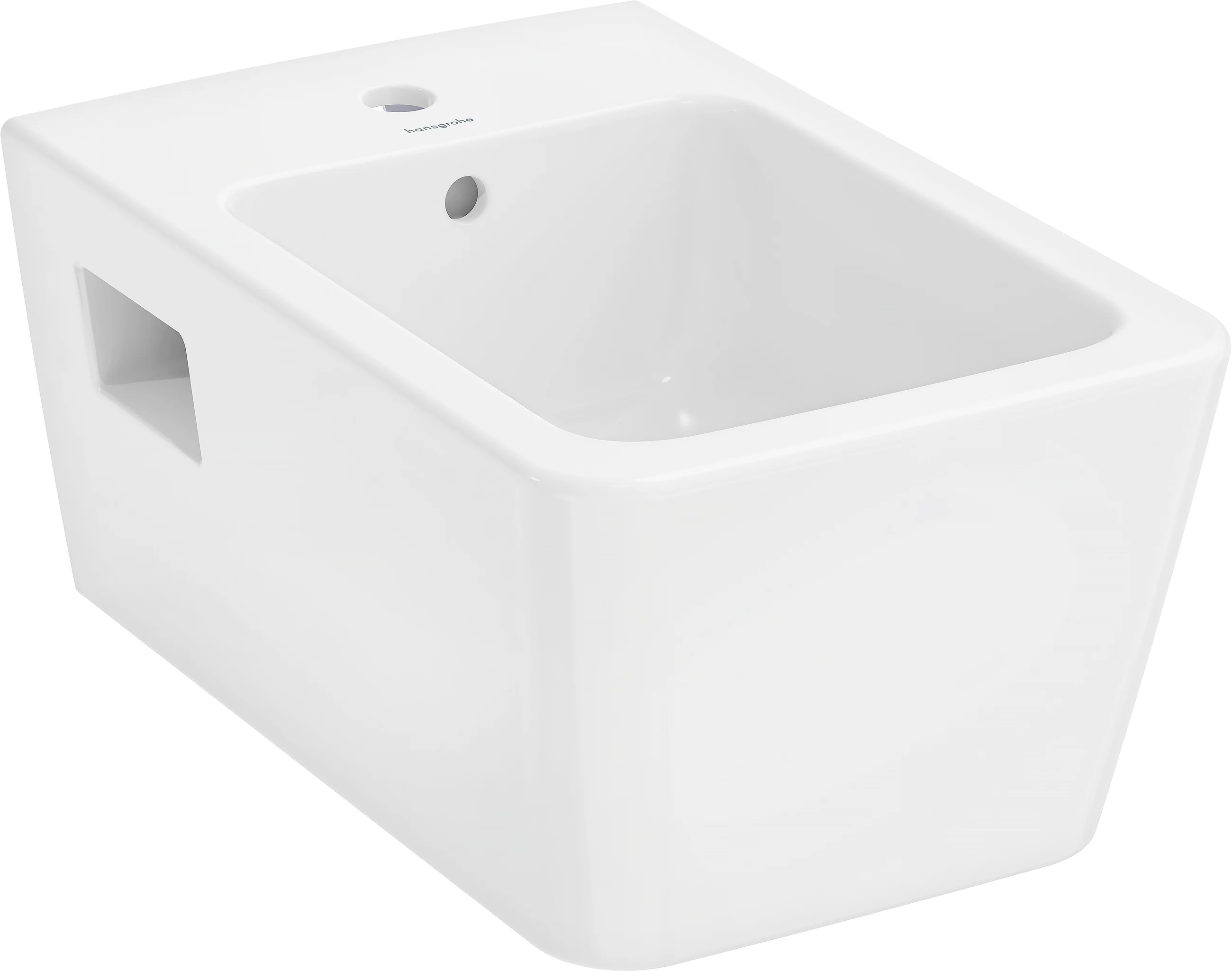 Hansgrohe EluPura Original Q Wandbidet 540 mm, weiß, glänzend, mit Hahnloch und Überlauf Hansgrohe EluPura Original Q Wandbidet 540 mm, weiß, glänzend, mit Hahnloch und Überlauf