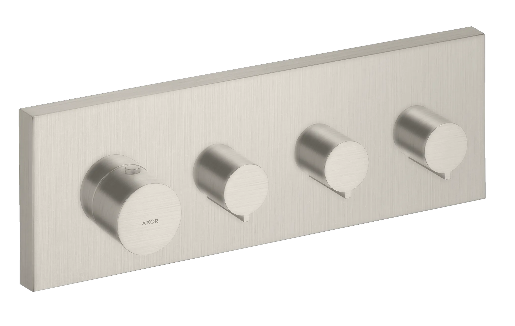 Hansgrohe AXOR Starck Shower Col Armatur Thermostatmodul 360⁄120 Unterputz eckig für 3 Verbraucher, Edelstahl Optic