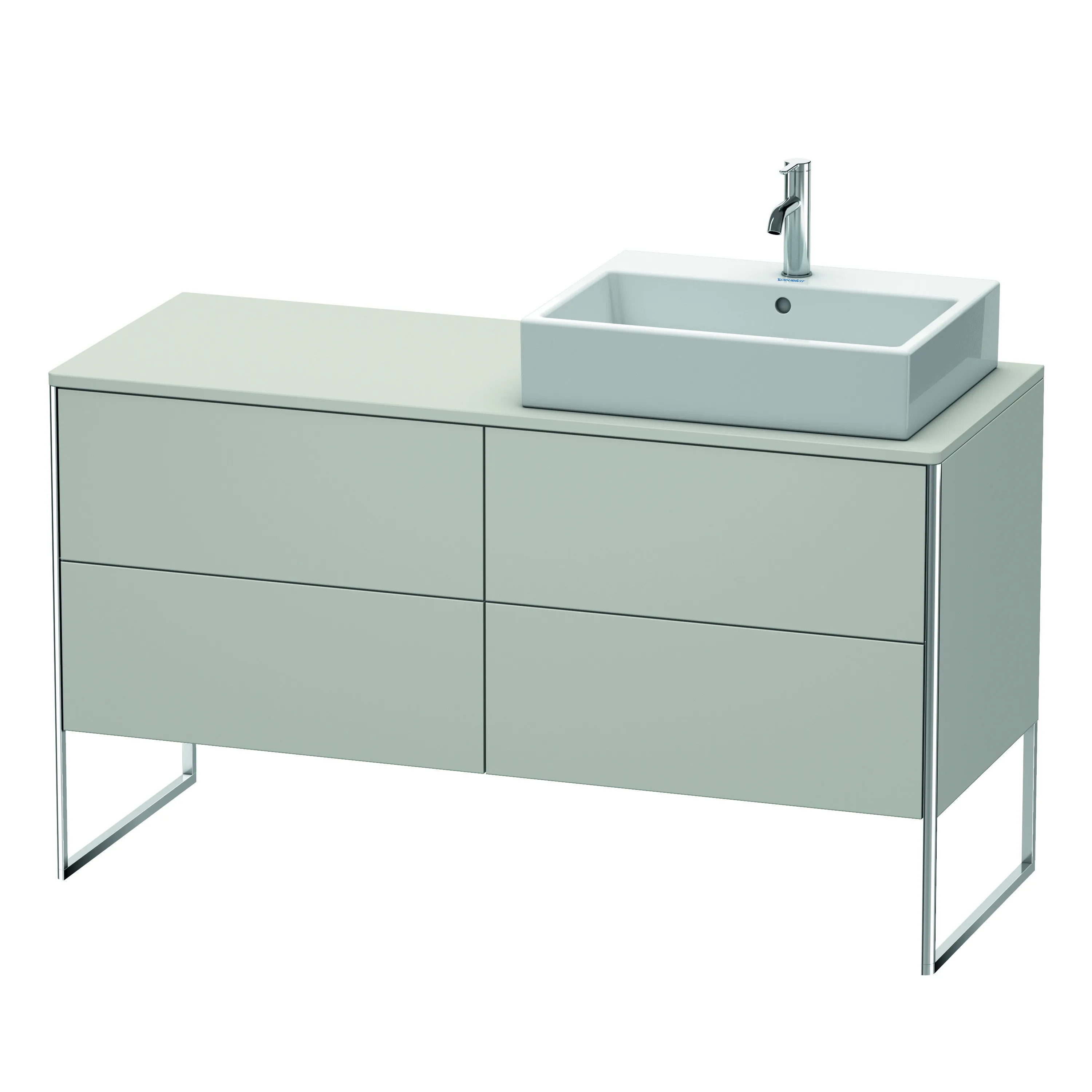 Duravit Waschtischunterschrank bodenstehend „XSquare“ 140 × 77,8 × 54,8 cm Betongrau Matt Duravit Waschtischunterschrank bodenstehend „XSquare“ 140 × 77,8 × 54,8 cm Betongrau Matt