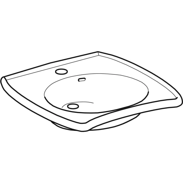 Wandwaschtisch „Vitalis“, rechteckig 55 × 55 cm in weiß alpin