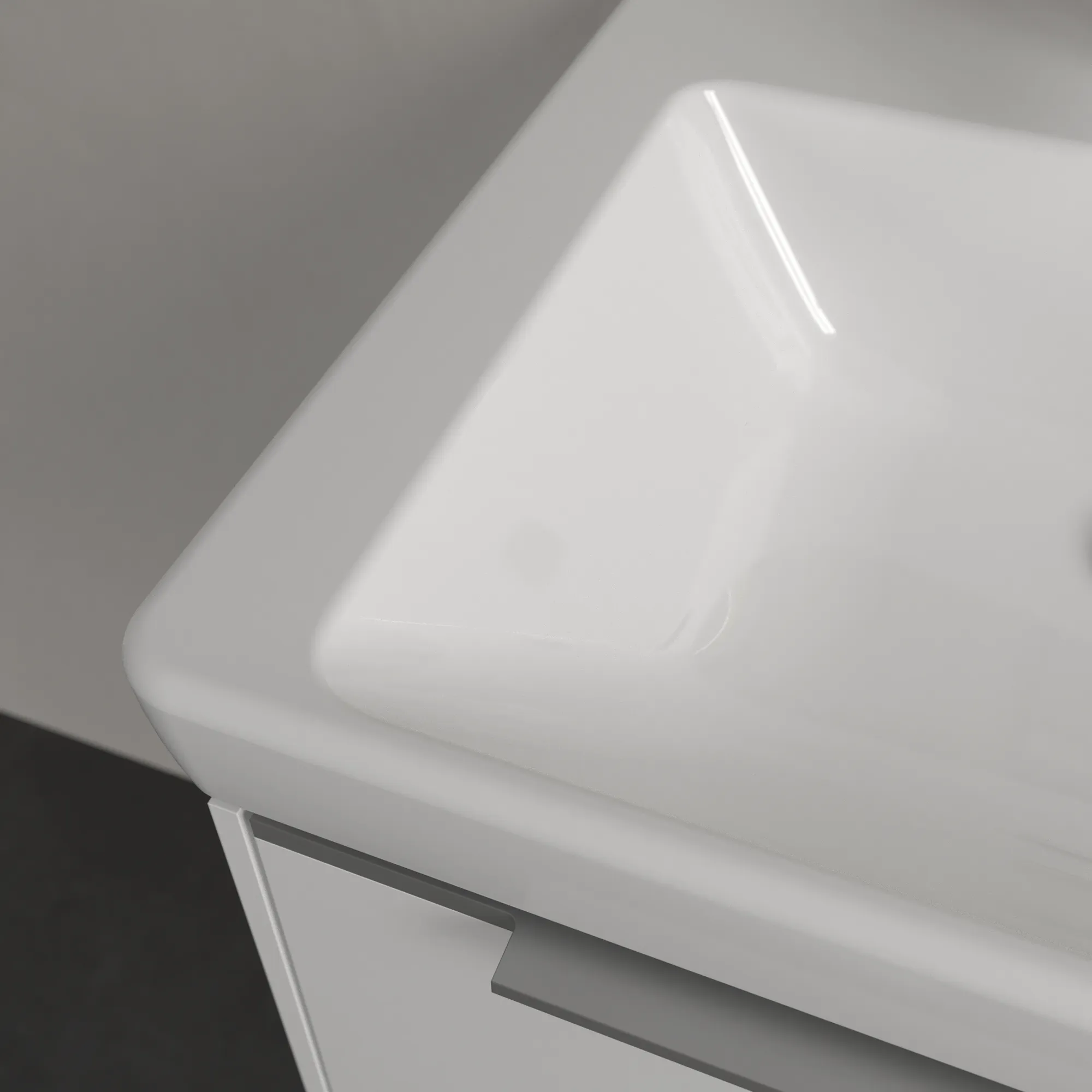 Villeroy & Boch Handwaschbecken für Montage mit Möbel „Subway 3.0“ 500 × 400 × 145 mm, mit Hahnlochbohrung, Hahnlochposition mittig in Weiß Alpin