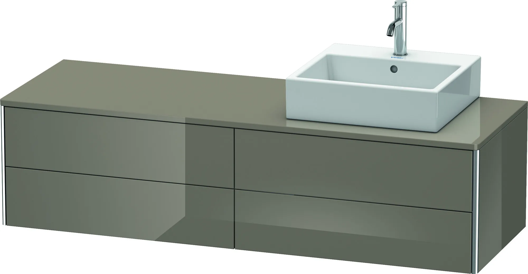 Duravit Waschtischunterschrank wandhängend „XSquare“ 160 × 40 × 54,8 cm Flannel Grey Hochglanz