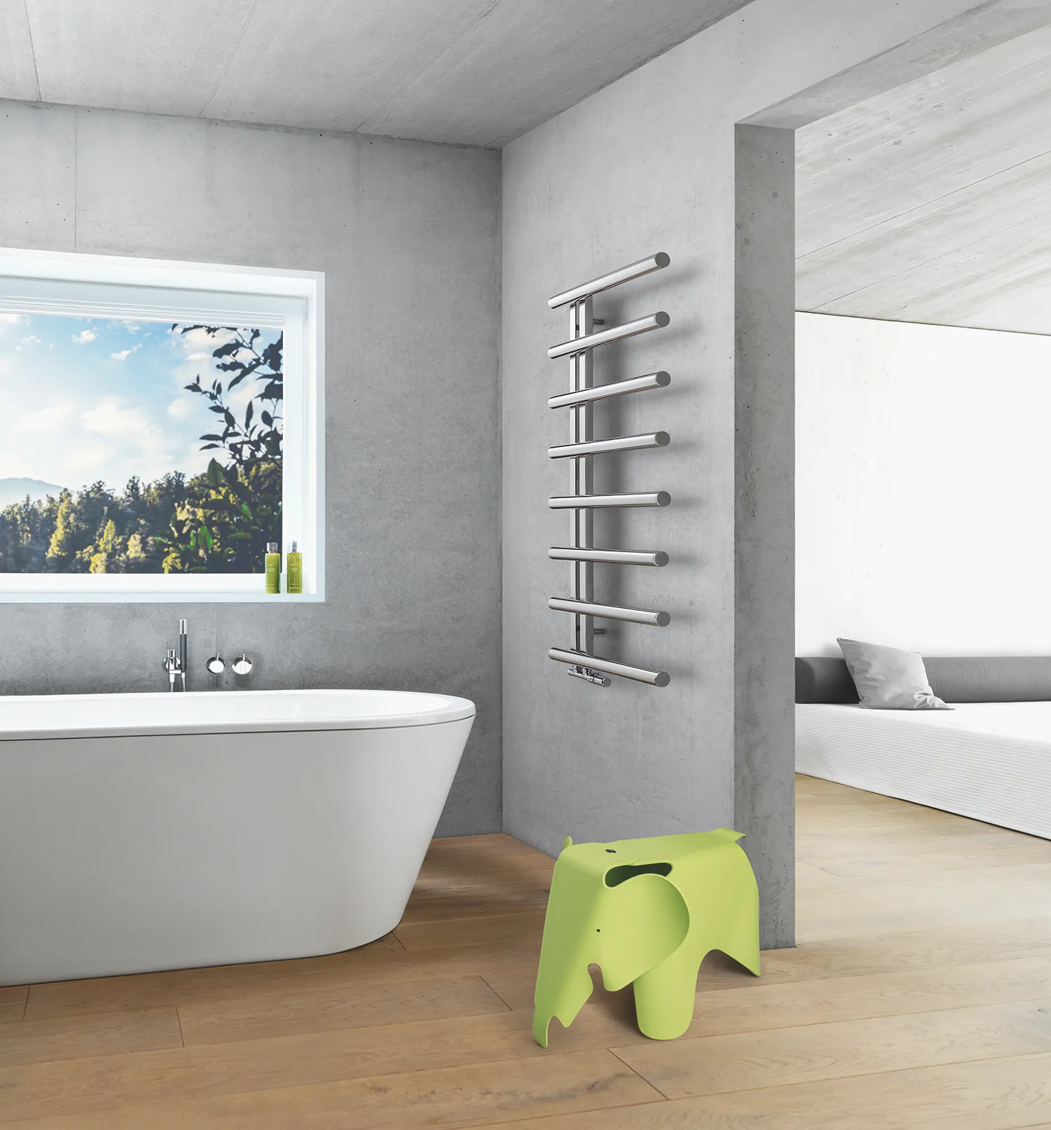 Zehnder Design-Heizkörper „Chime“ für Warmwasser-Zentralheizung mit 50 mm-Seitenanschluss 50 × 100 cm in Edelstahl (handpoliert) Zehnder Design-Heizkörper „Chime“ für Warmwasser-Zentralheizung mit 50 mm-Seitenanschluss 50 × 100 cm in Edelstahl (handpoliert)