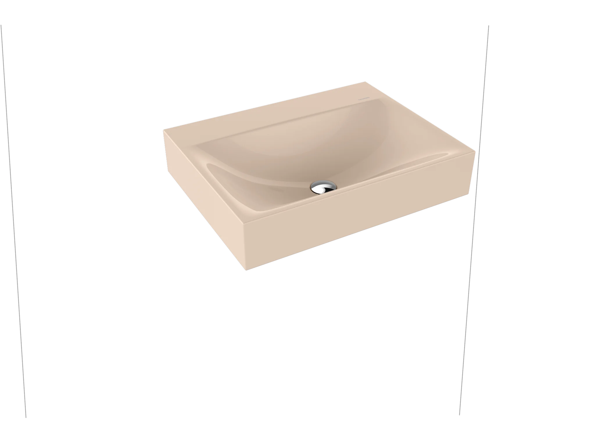Kaldewei SILENIO Wandwaschtisch, 3044, 600x460 mm, bahamabeige, Perl-Effekt, Antidröhn, 3HL, Überlauf, alpinweiß
