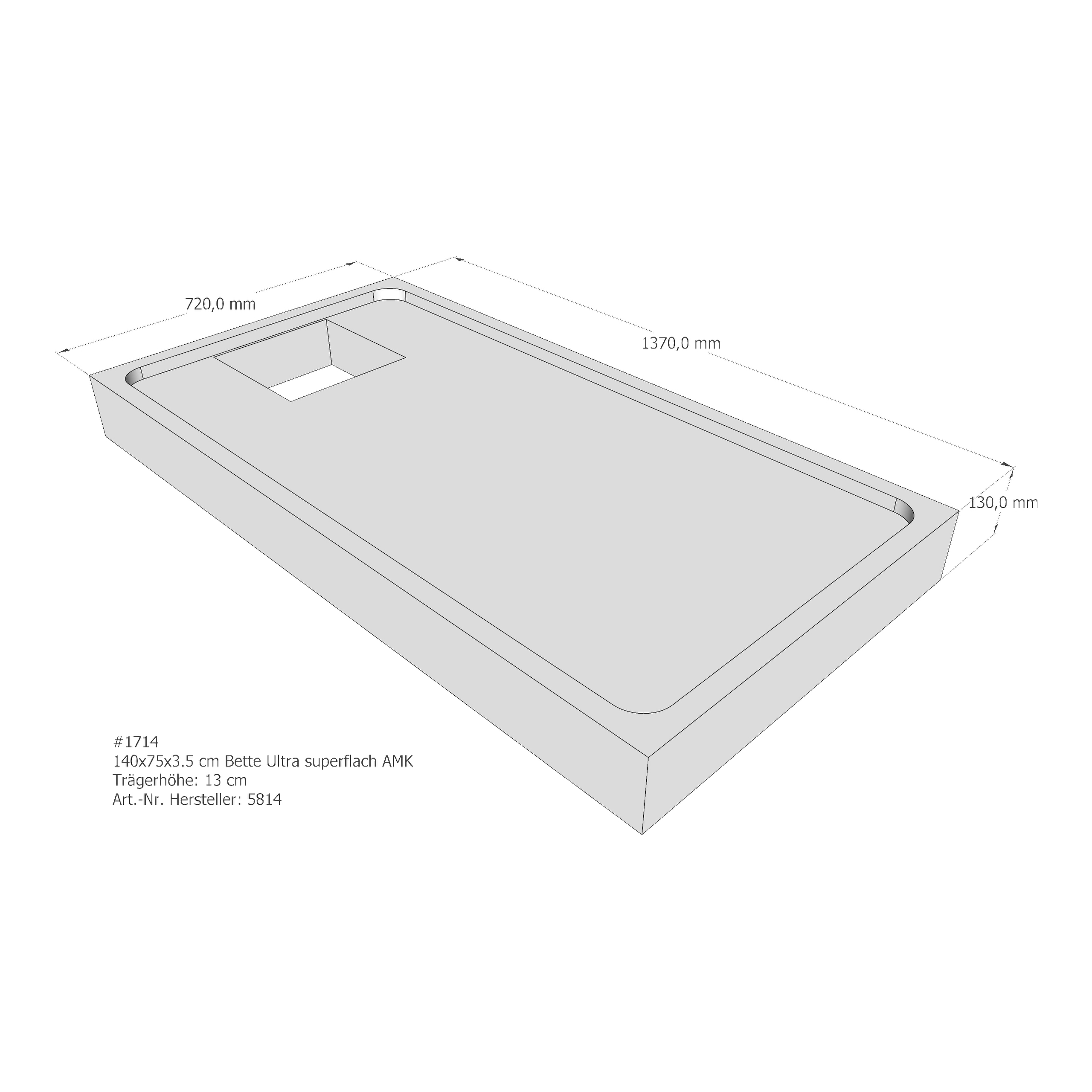 Duschwannenträger für Bette Ultra (superflach) 140 × 75 × 3,5 cm Duschwannenträger für Bette Ultra (superflach) 140 × 75 × 3,5 cm