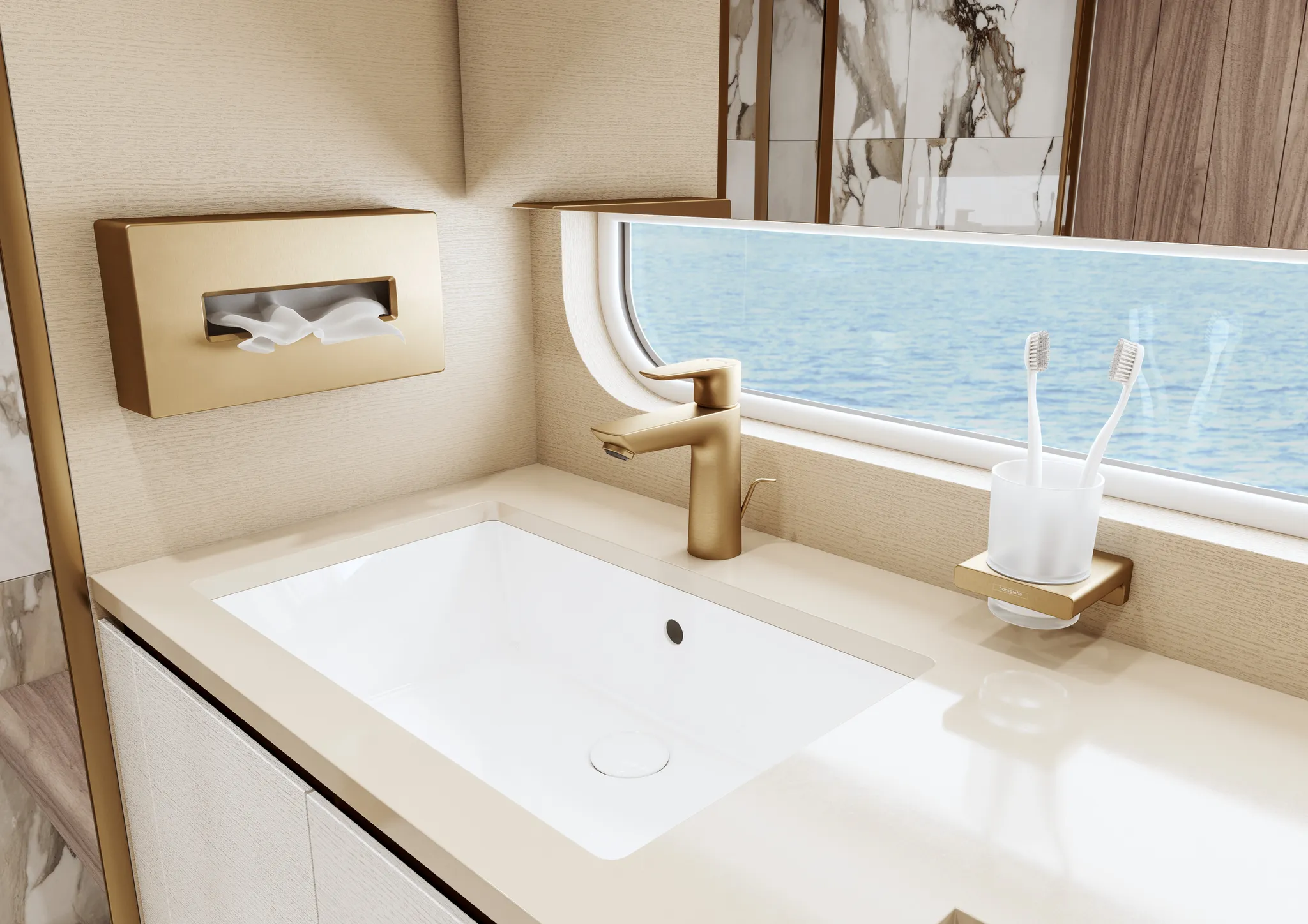 Hansgrohe AddStoris Kosmetiktuchbox BBR, Brushed Bronze, Wandmontage, Kunststoff, passend für handelsübliche Kosmetiktuchboxen