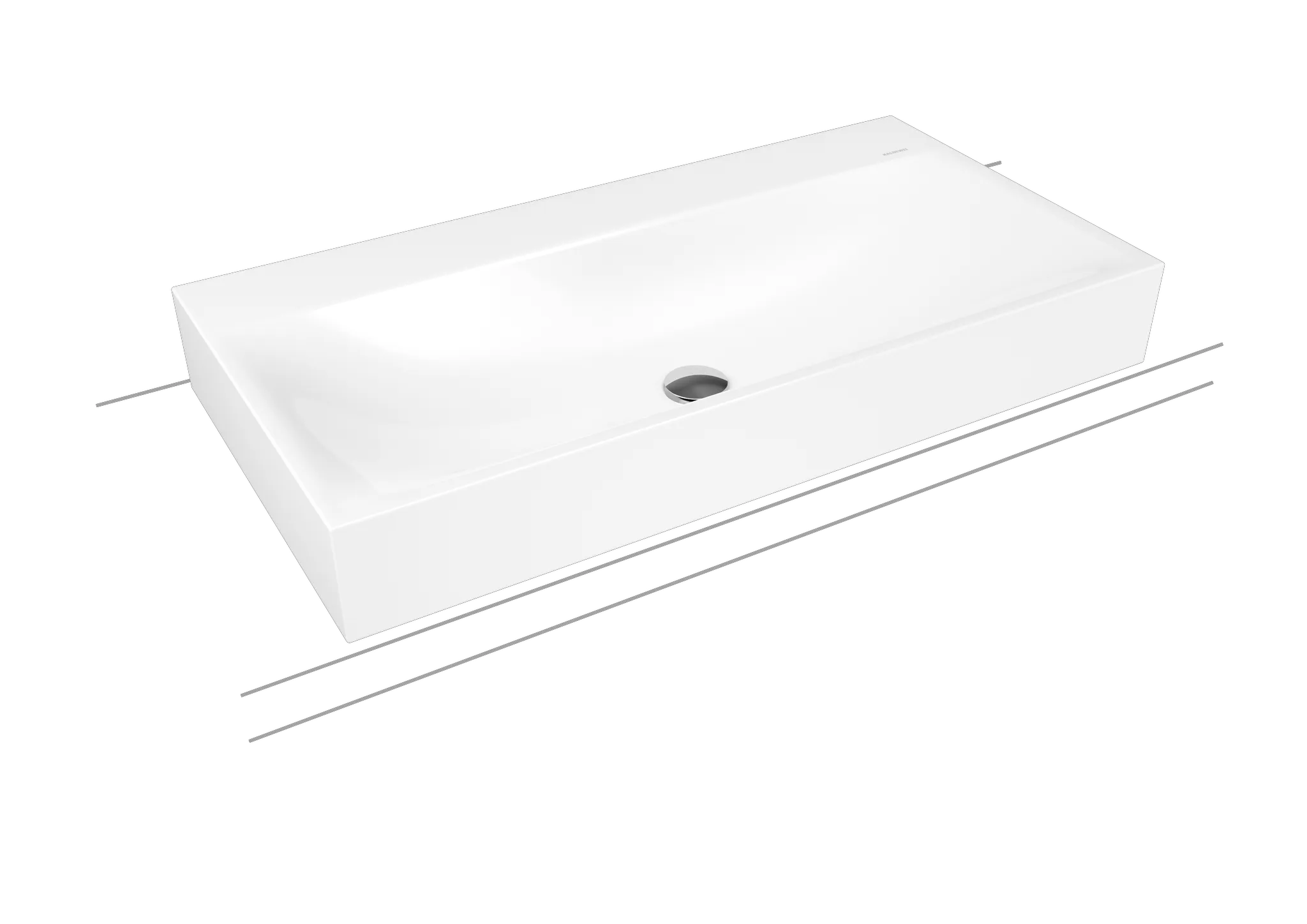 Aufsatzwaschtisch „Silenio“ 90 × 46 cm, ohne Hahnlochbohrung in cool grey 90, mit Perl-Effekt