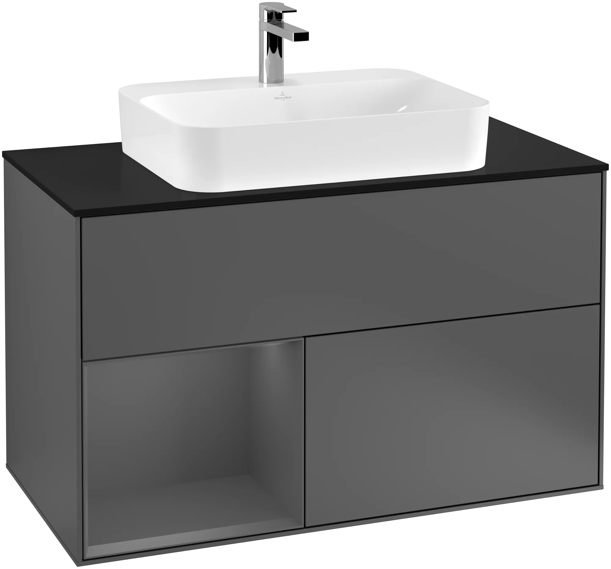 Villeroy & Boch Waschtischunterschrank „Finion“ für Schrankwaschtisch 1000 × 603 × 501 mm Anthracite Matt Lacquer, für Becken mittig Villeroy & Boch Waschtischunterschrank „Finion“ für Schrankwaschtisch 1000 × 603 × 501 mm Anthracite Matt Lacquer, für Becken mittig
