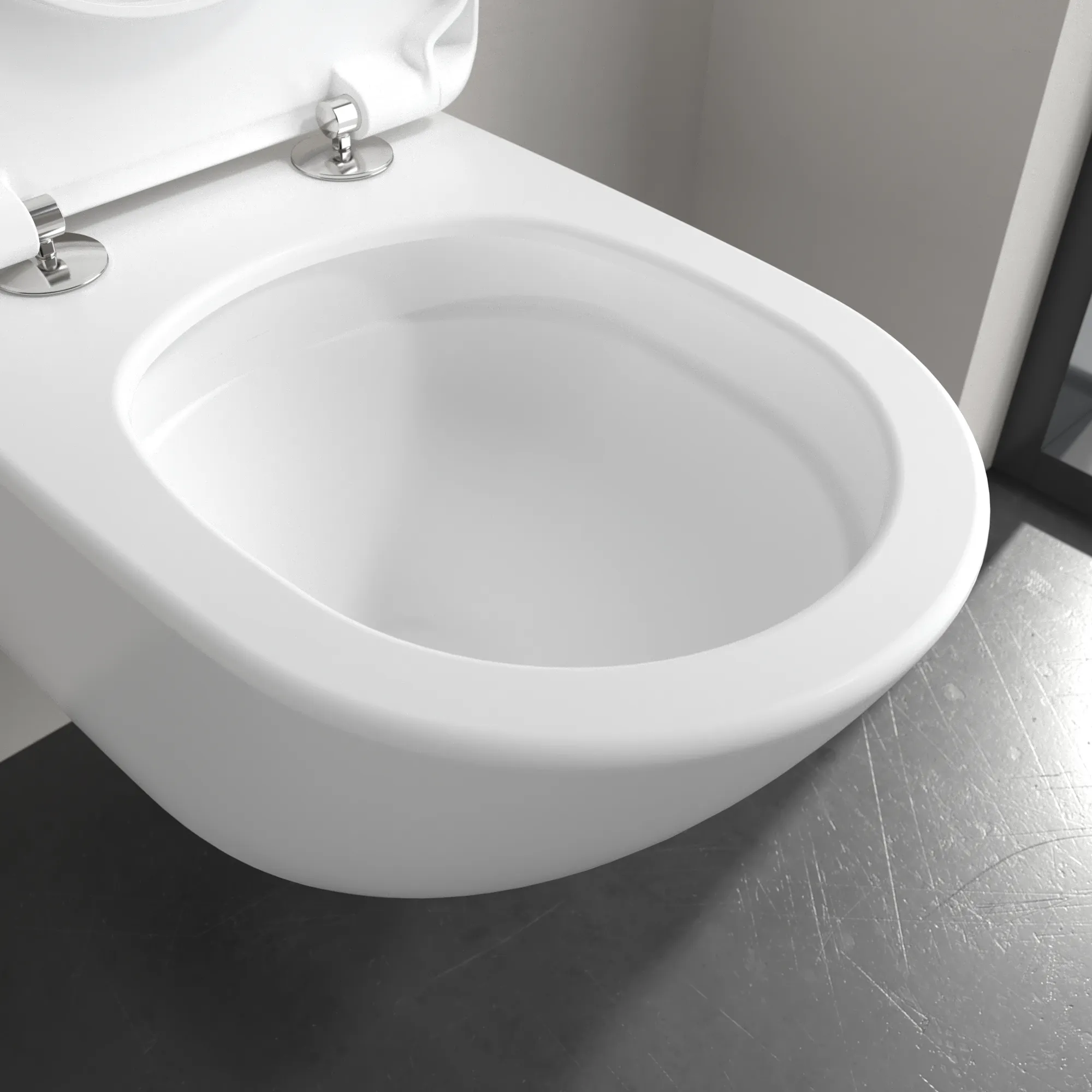 Villeroy & Boch Tiefspül-WC Antao 4674T0, spülrandlos, wandhängend, Stone White CeramicPlus, 370x560 mm, Höhe 355 mm, TwistFlush-Technologie Villeroy & Boch Tiefspül-WC Antao 4674T0, spülrandlos, wandhängend, Stone White CeramicPlus, 370x560 mm, Höhe 355 mm, TwistFlush-Technologie