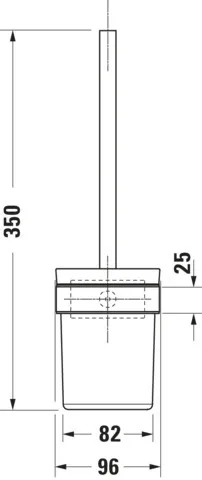 Bürstengarnitur Karree für Wandmontage, Glas matt, chrom