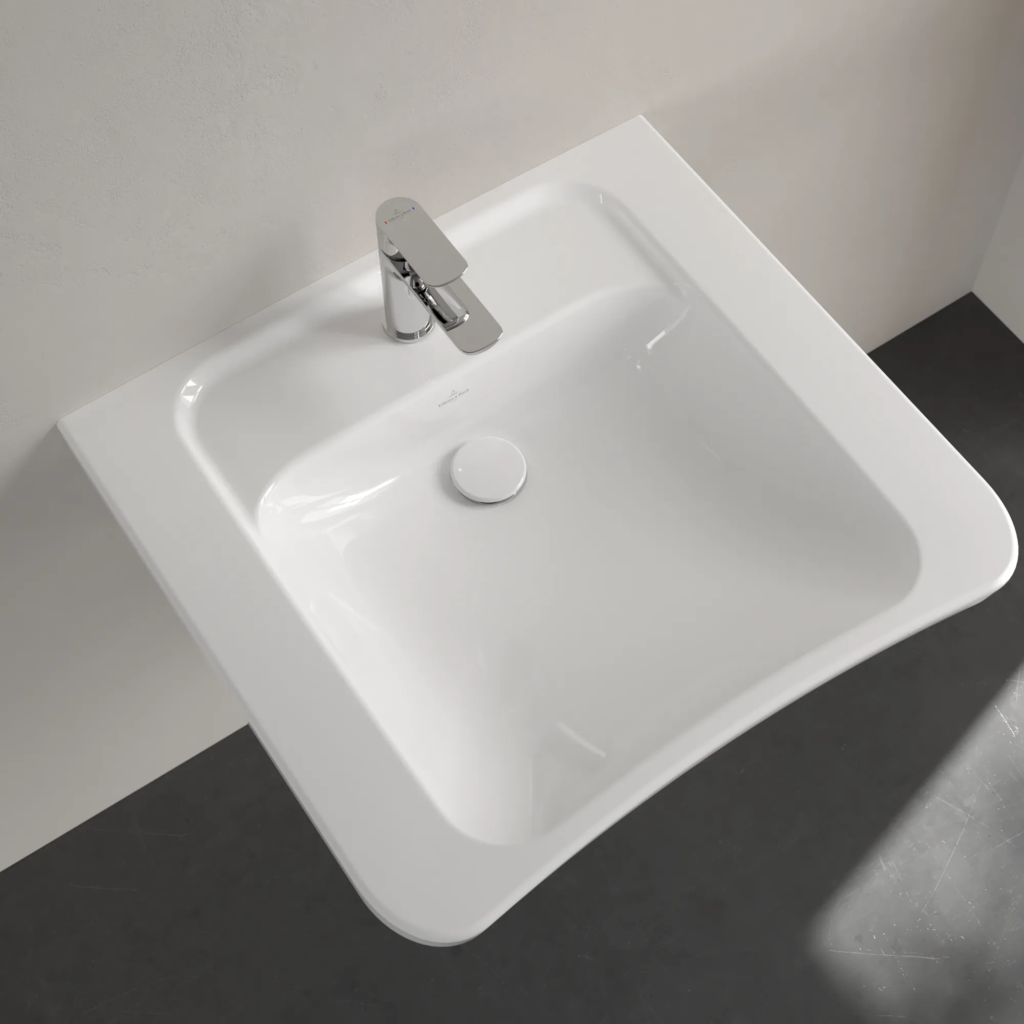 Villeroy & Boch Wandwaschtisch „ViCare“ 650 × 550 × 190 mm, ohne Hahnlochbohrung in Weiß Alpin Villeroy & Boch Wandwaschtisch „ViCare“ 650 × 550 × 190 mm, ohne Hahnlochbohrung in Weiß Alpin