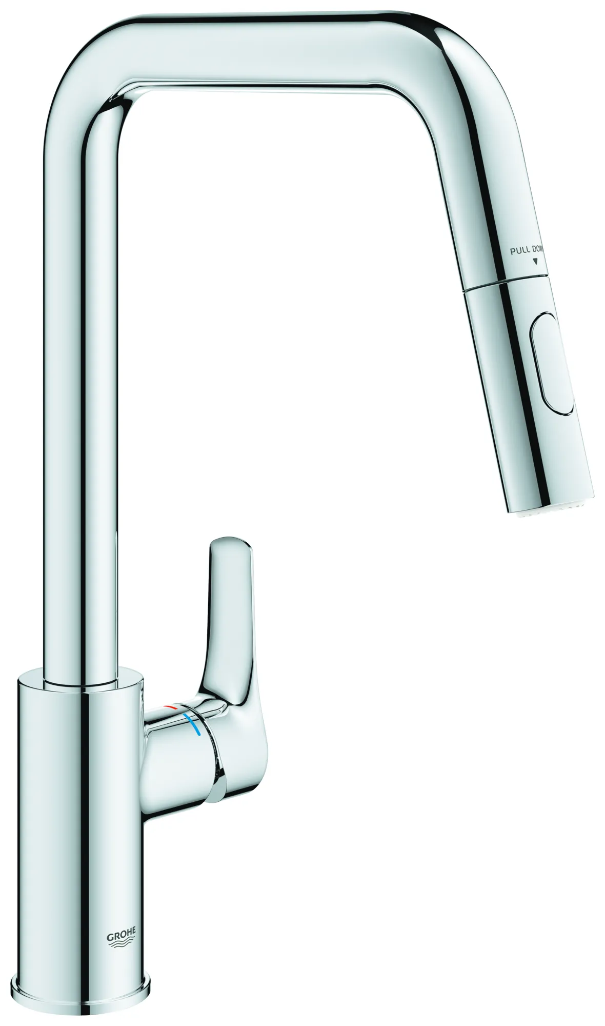 Einhand-Spültischbatterie Eurosmart 30619, hoher schwenkbarer Gussauslauf, herausziehbare Dual Spülbrause, chrom Einhand-Spültischbatterie Eurosmart 30619, hoher schwenkbarer Gussauslauf, herausziehbare Dual Spülbrause, chrom