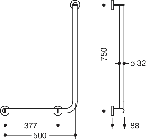 HEWI Haltegriff Ausführung links „System 900“ in Dunkelgrau tiefmatt HEWI Haltegriff Ausführung links „System 900“ in Dunkelgrau tiefmatt