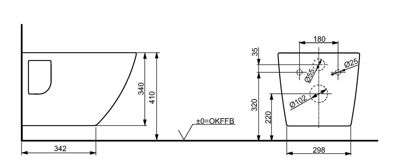 Toto Wand-Tiefspül-WC randlos „NC“ 380 × 340 × 530 mm in weiß Toto Wand-Tiefspül-WC randlos „NC“ 380 × 340 × 530 mm in weiß