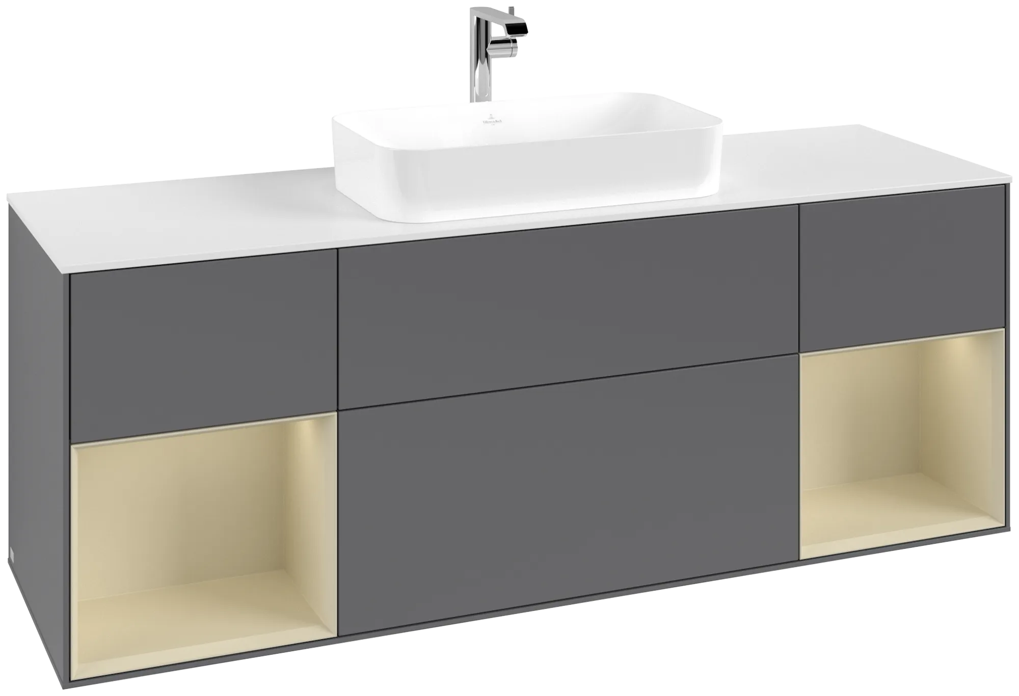 Villeroy & Boch Finion Waschbeckenunterschrank G33 1600x603x501mm anthrazit/silberweiß