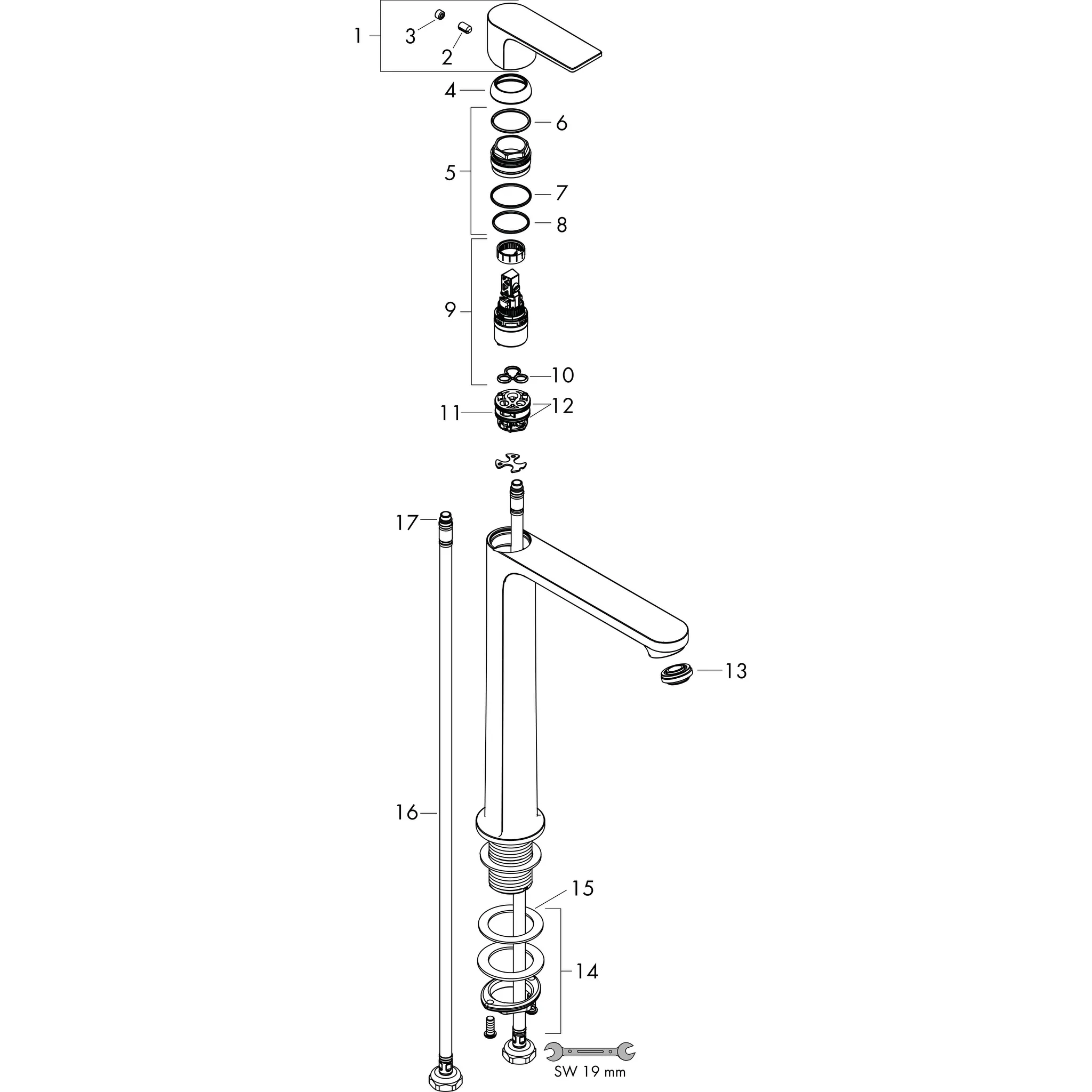 Waschtischmischer Rebris E 240 CoolStart o.Zugstange chrom Waschtischmischer Rebris E 240 CoolStart o.Zugstange chrom
