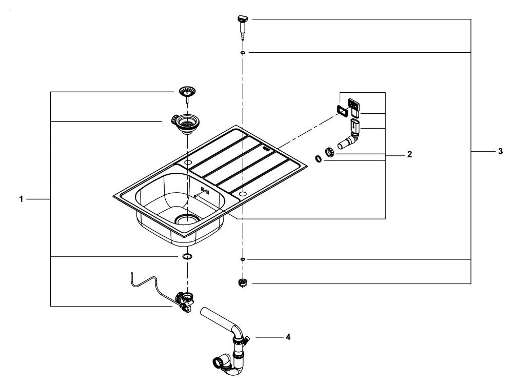 Grohe K200 Edelstahlspüle mit Abtropffläche Grohe K200 Edelstahlspüle mit Abtropffläche