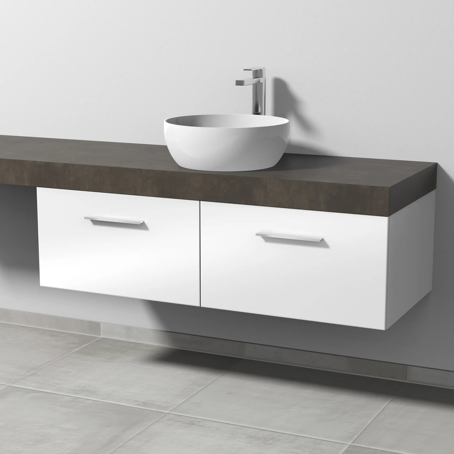Sanipa Waschtischunterschrank „2morrow“ 1200 × 340 × 520 mm in Weiß (glanz)
